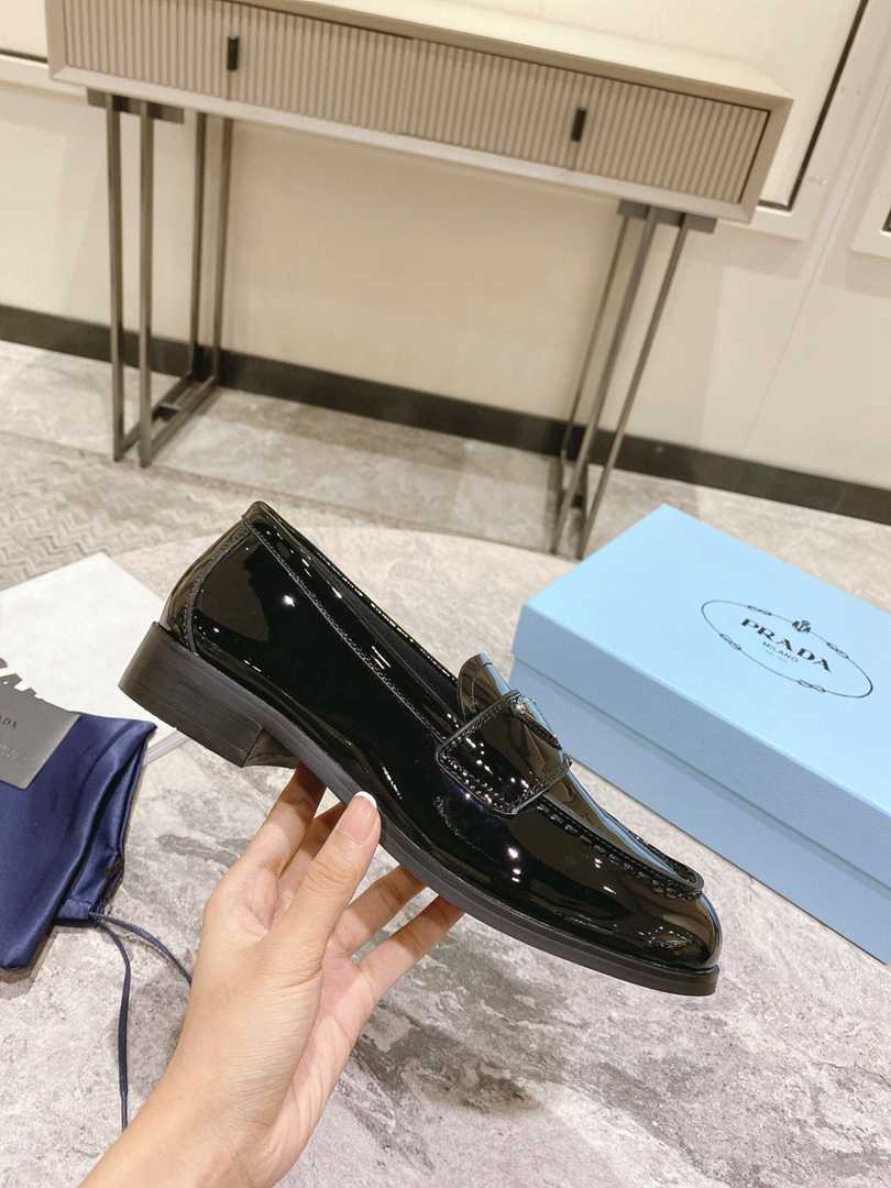 Prada Chocolate Brushed Leather Loafers Black 1D246Mulsf0002Fb050 view 5