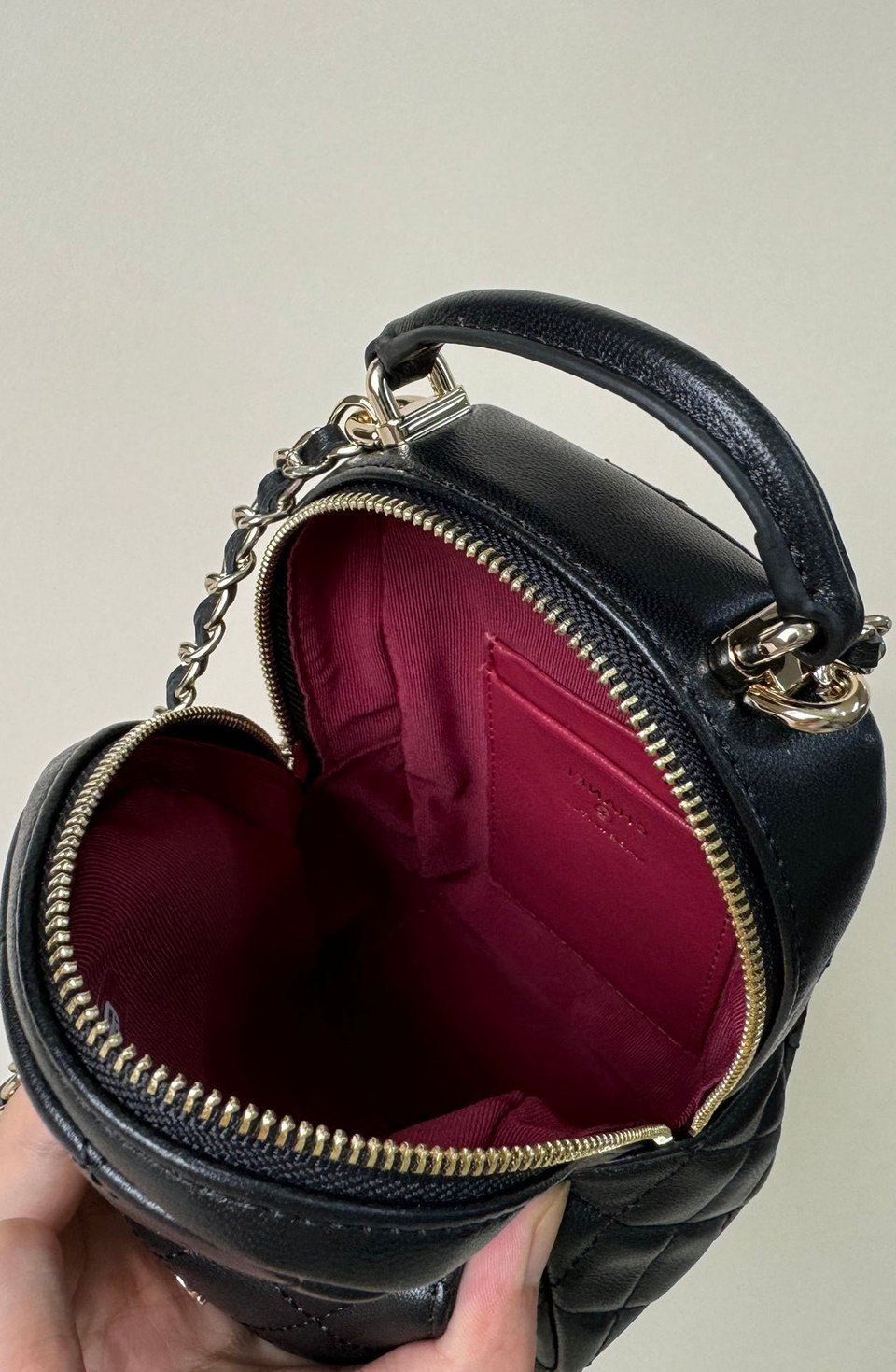 Chanel Mini 18 Backpack Black Lambskin Light Gold Hardware view 4