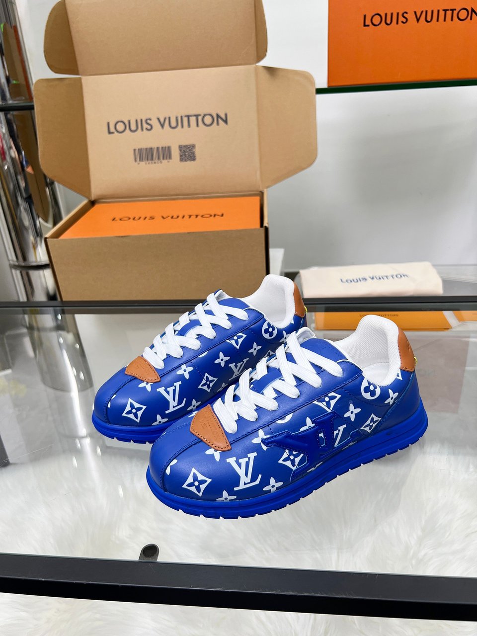 Louis Vuitton LV Trainer Sneaker Blue Monogram – Leather – Women’s Shoes view 10