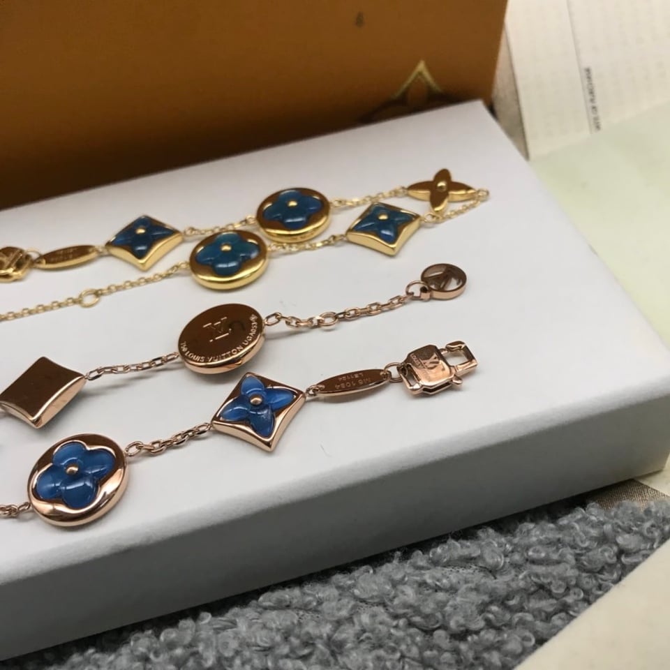 Louis Vuitton Blue Charm Gold Bracelet view 3