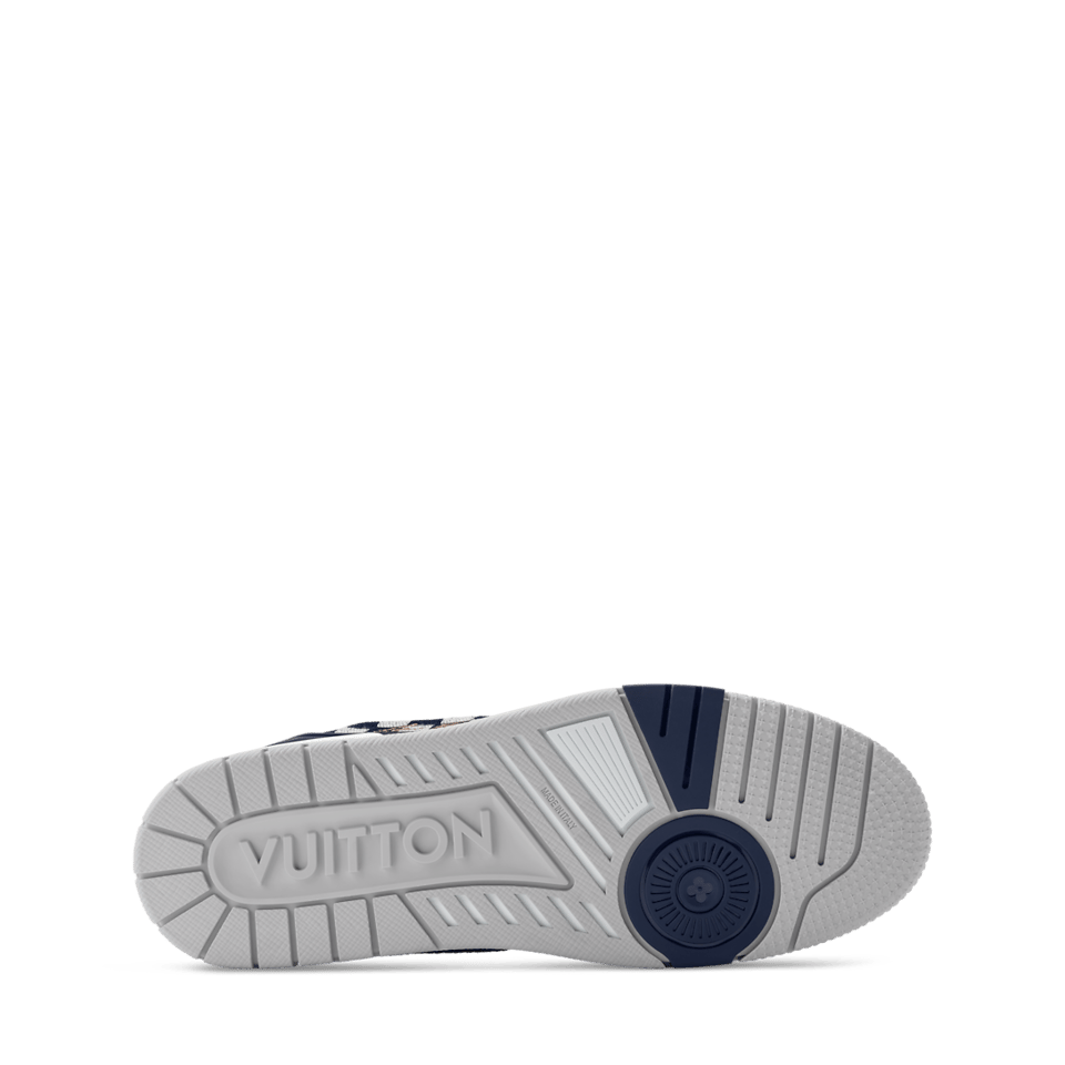 Louis Vuitton LV Trainer Sneaker Damier Denim Blue for Men 1AIKQ9 view 4