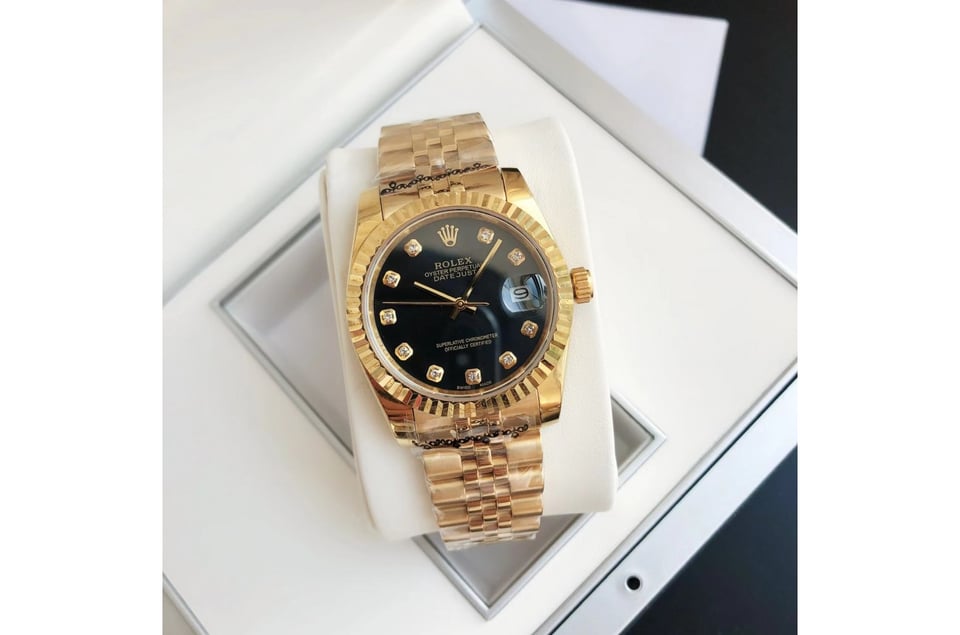 Rolex Datejust 36/28mm RG/RG Jub Black/Dial view 7