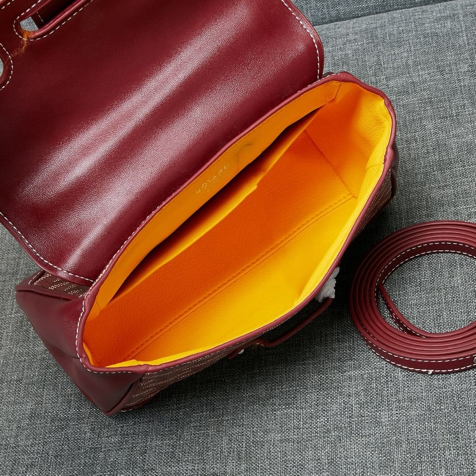 Goyard Saigon Souple Mini Bag Burgundy Canvas 20cm view 9