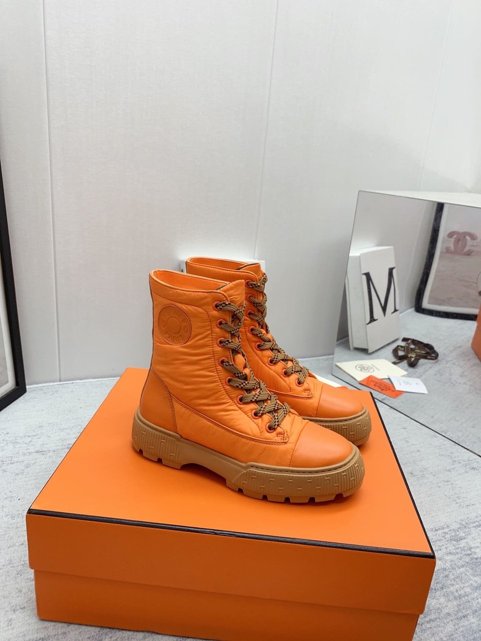 Hermes Fresh Ankle Boots Orange view 8