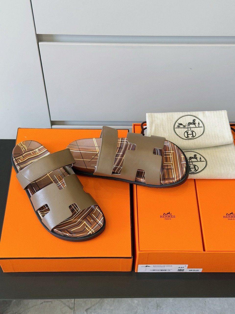 Hermès Brown Leather Sandals- Shoes for Men view 3