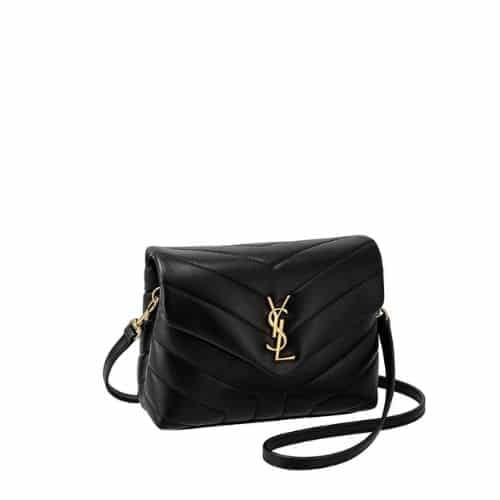Saint Laurent Loulou Toy Strap Bag In Quilted Y Leather Black view 2