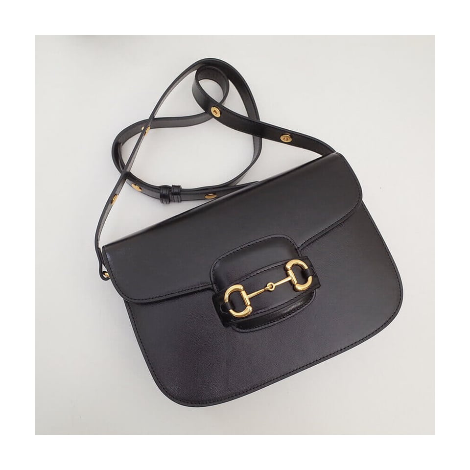 Gucci Horsebit 1955 Shoulder Bag In Black Leather view 16