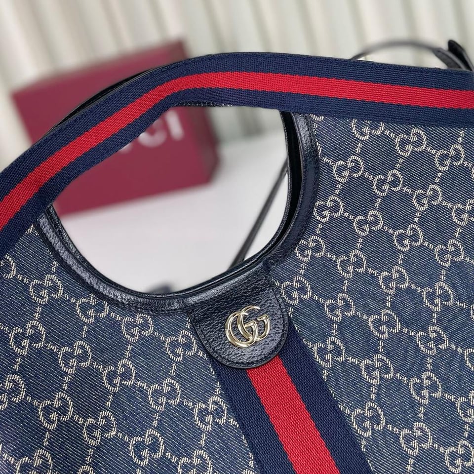 Gucci Giglio GG Denim Tote Bag 25cm/9.8in view 7