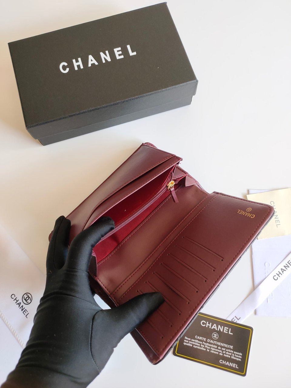 Chanel Zipped Long Purse 19 Black Calfskin Gold Icon view 7