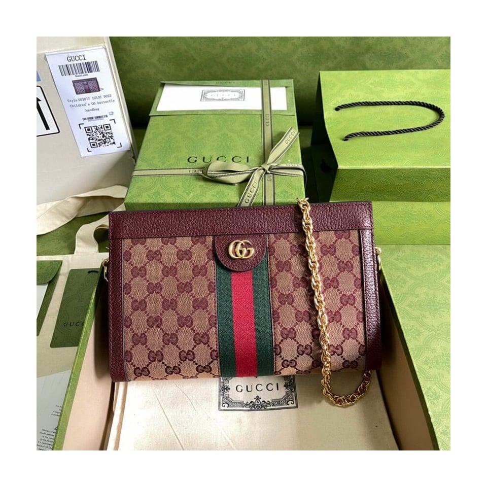 Gucci Ophidia GG Small Shoulder Bag 503877 in Burgundy view 2