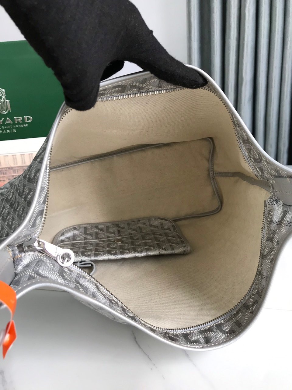 Goyard Hobo Boheme 42Cm Light Grey Canvas view 10