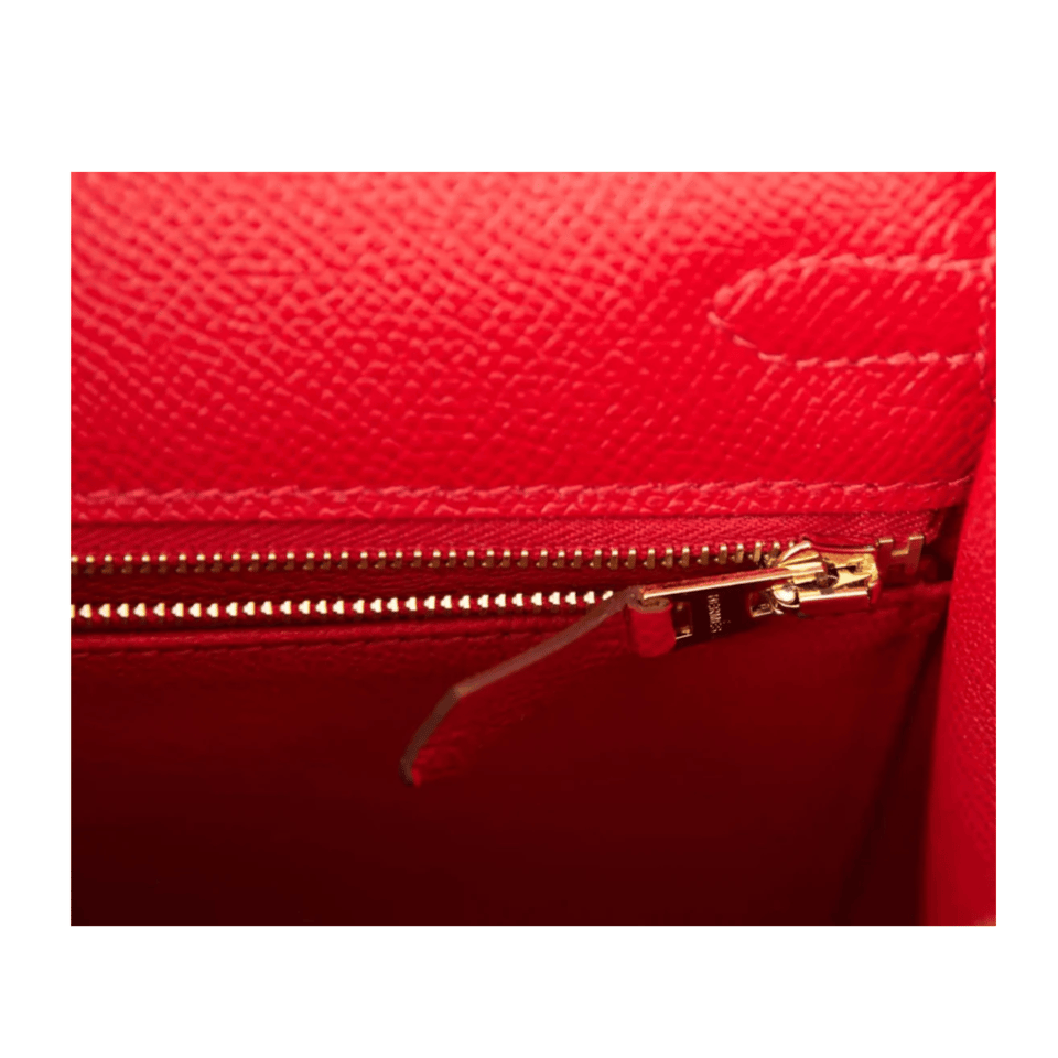 Hermes Kelly 25 Bag In Golden Casaque Red Epsom Leather For Women 25cm/10in view 3