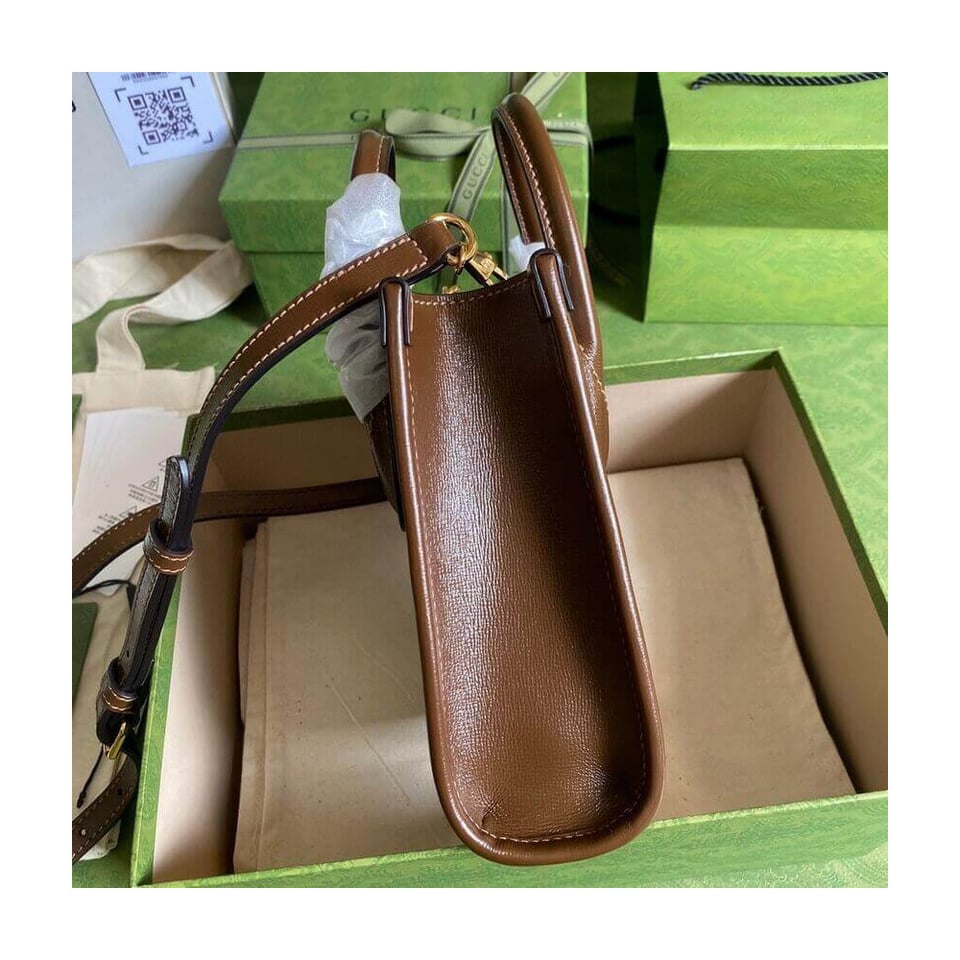 Gucci Mini Tote Bag with Interlocking G in GG Supreme view 13