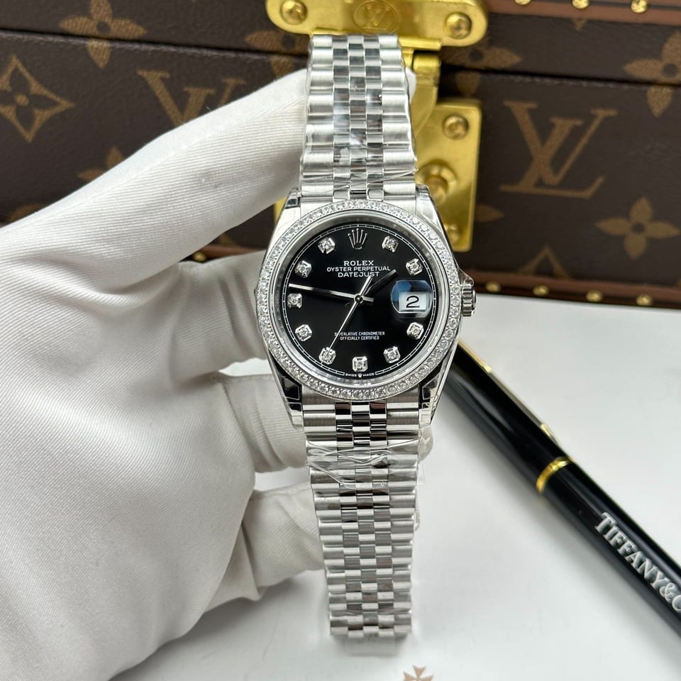 [Superclone] Rolex Datejust 36mm Bright Black Dial Diamond Jubilee 126284RBR view 2