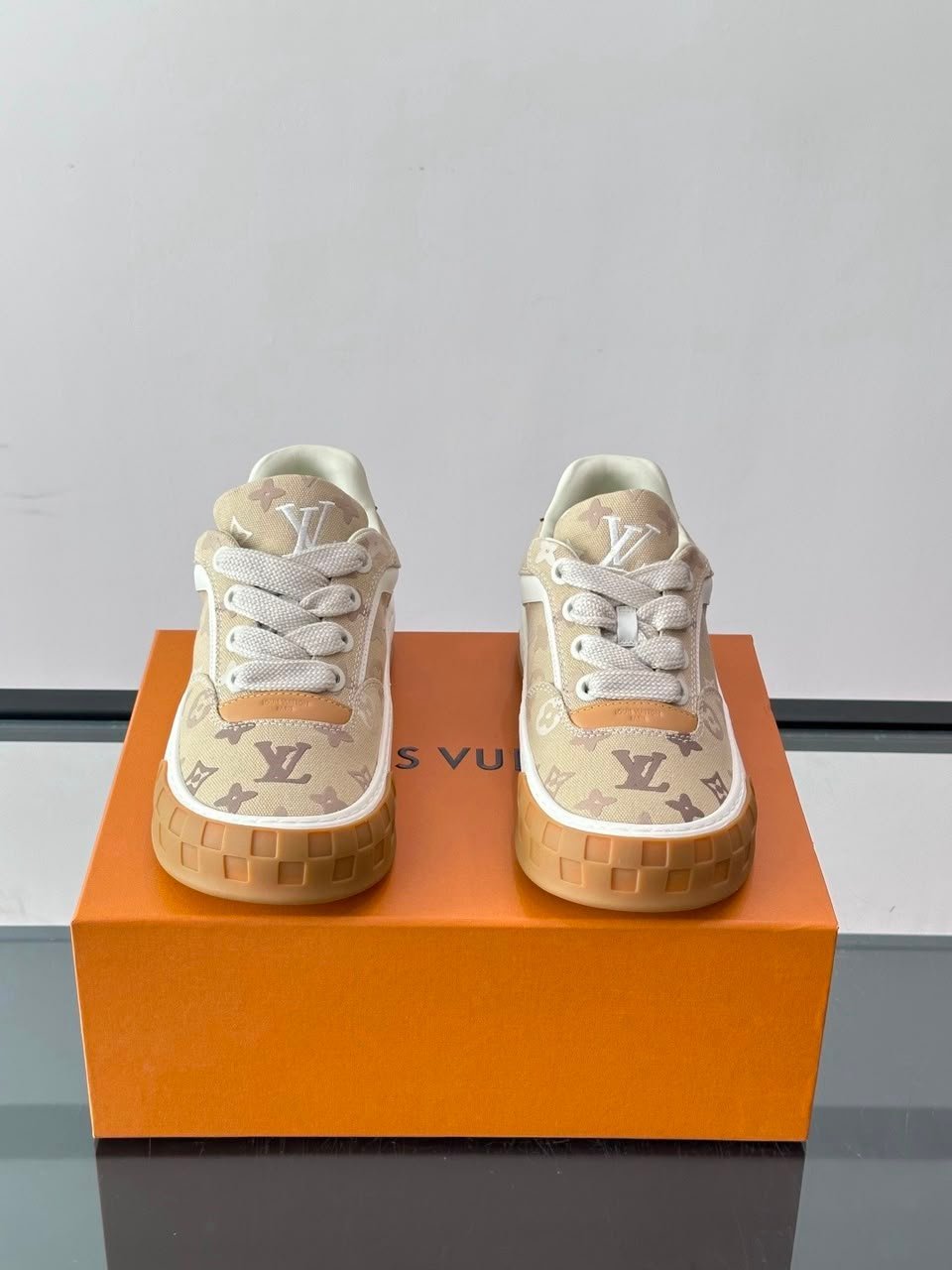 Louis Vuitton Tilted Sneakers Beige Monogram Surplus Canvas 1AK81L view 9