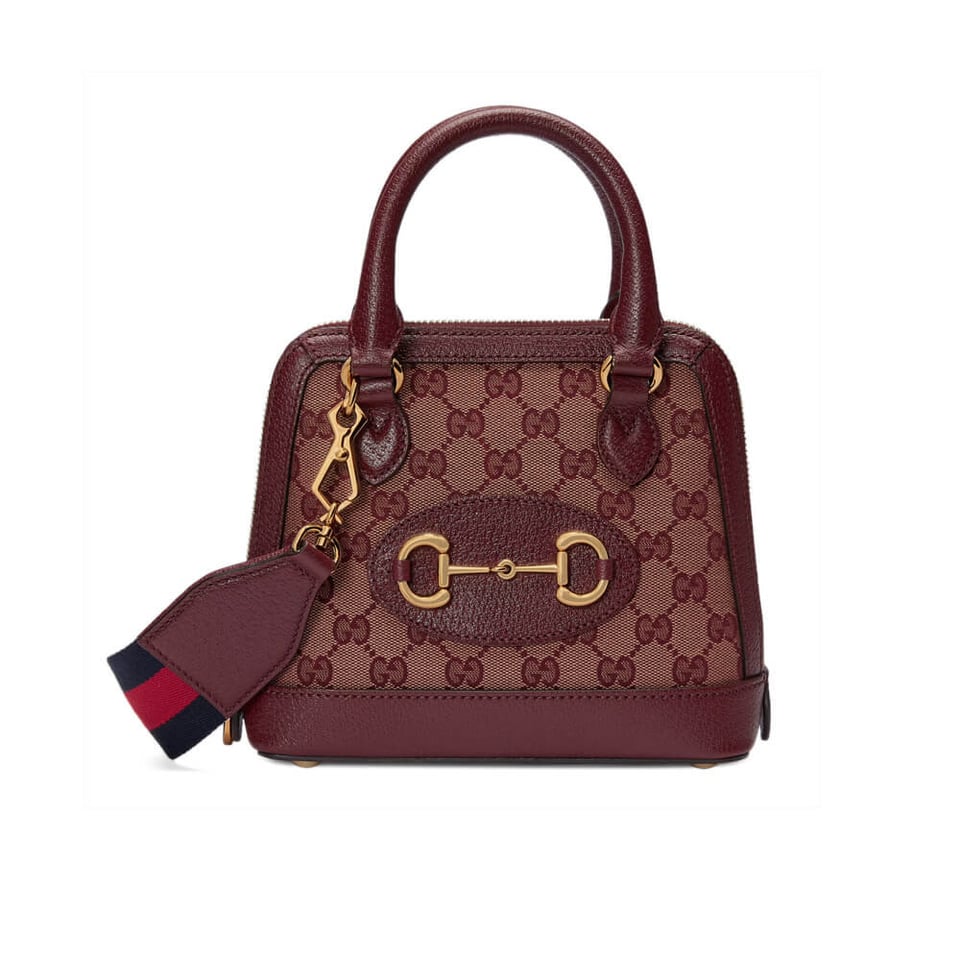 Gucci Horsebit 1955 GG Mini Bag in Burgundy GG Canvas view 2