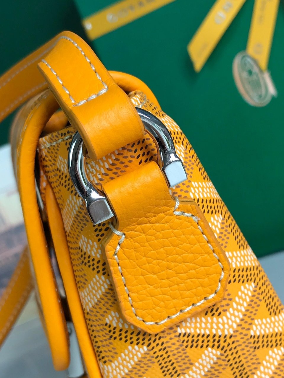 Goyard Grand Bleu 16cm Yellow Goyardine Canvas And Lambskin view 5