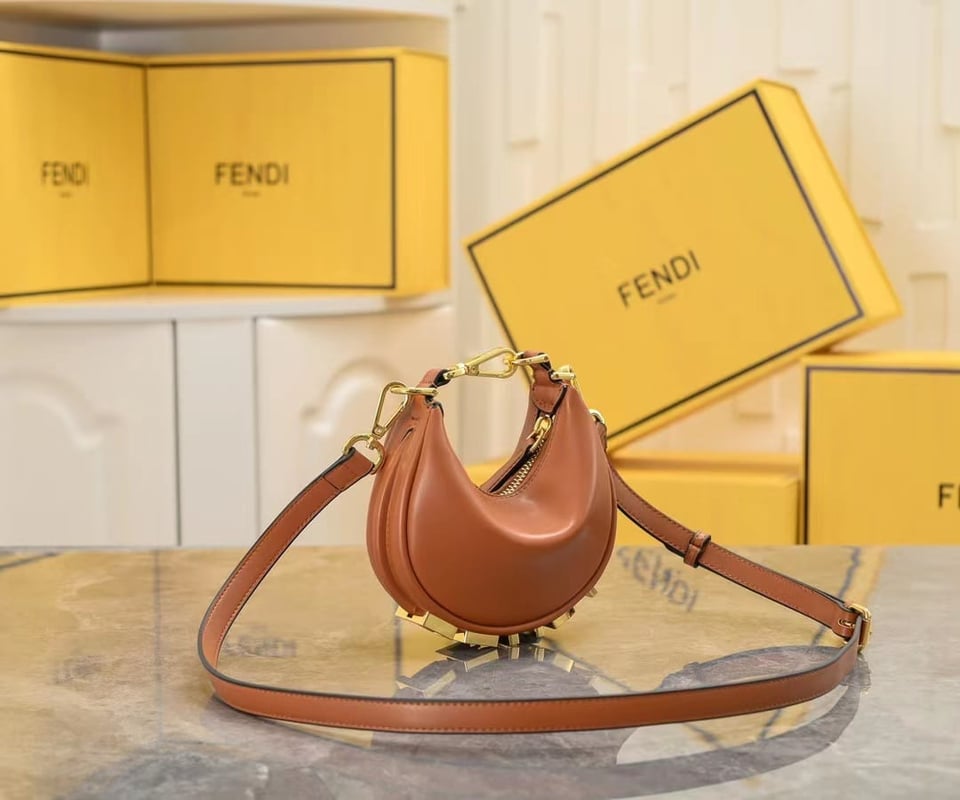 Fendi Fendigraphy Mini Leather Mini Bag Brown 16Cm 8Bs081A5Dyf1Mqi view 5