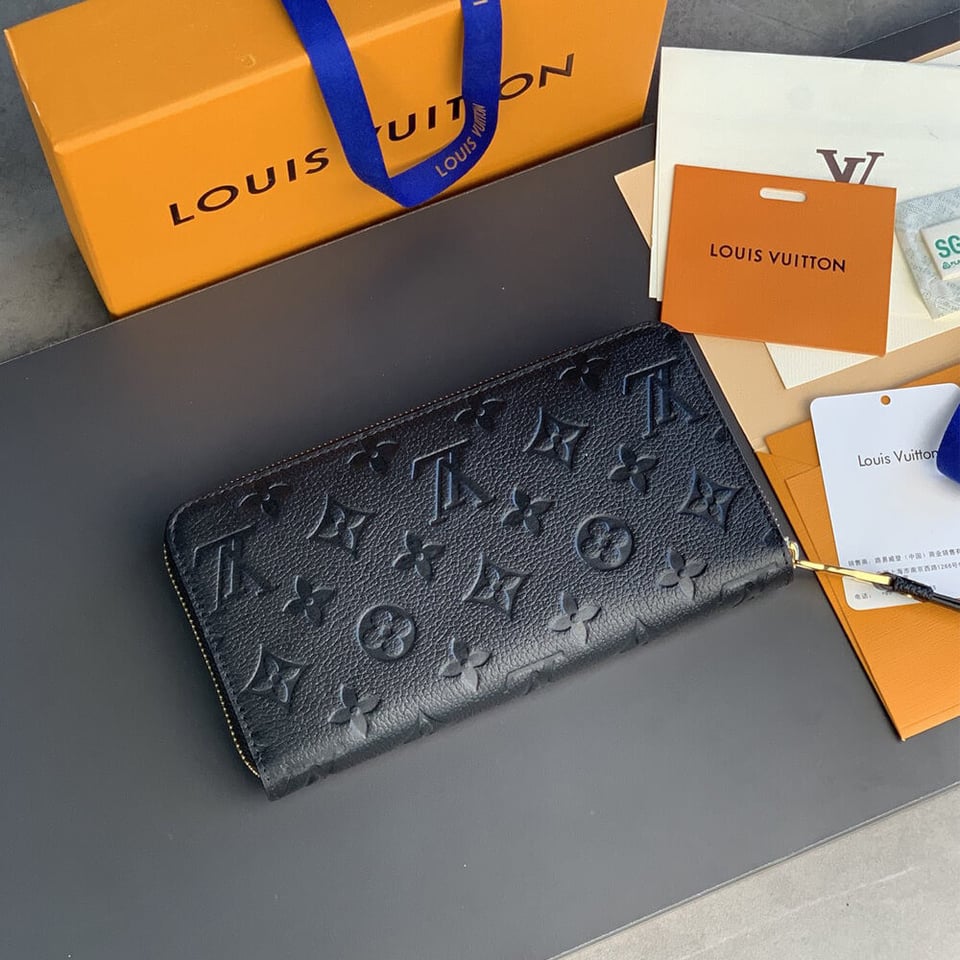 Louis Vuitton Monogram Empreinte Zippy Wallet Black 19.5cm view 4