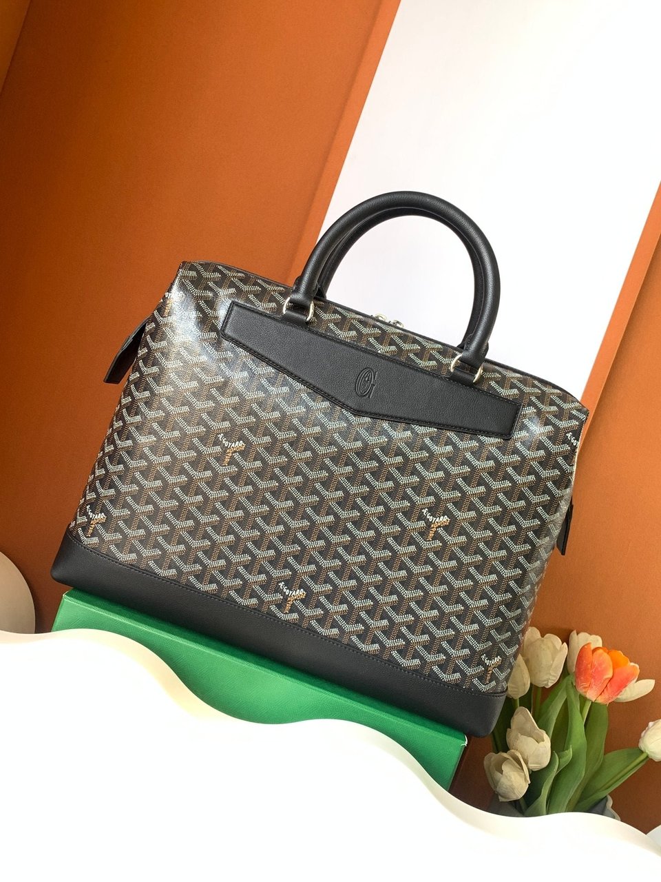 Goyard Cisalpin Document Case 39 Cm Black Goyardine Canvas And Calfskin view 4