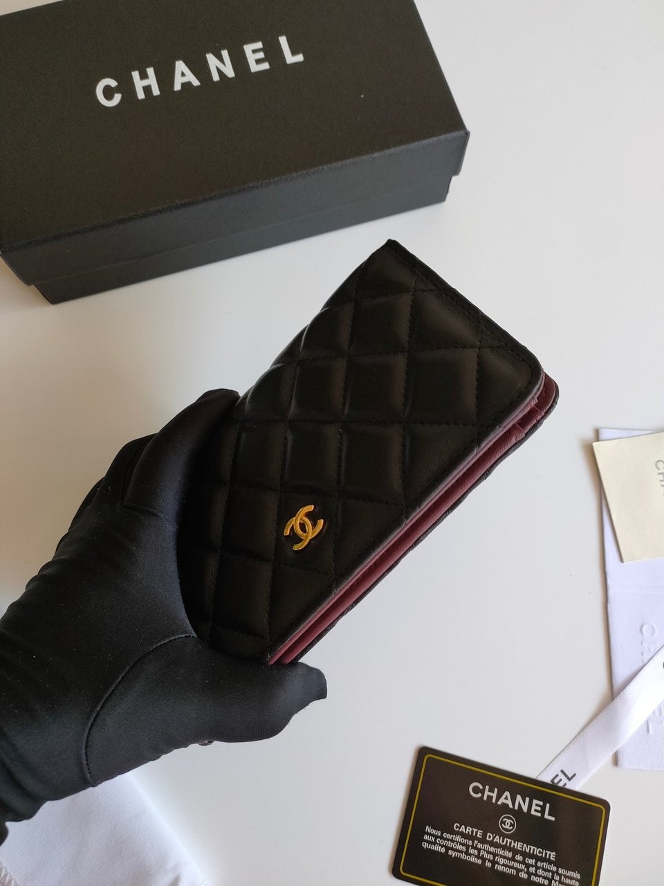 Chanel Zipped Long Purse 19 Black Calfskin Gold Icon view 10