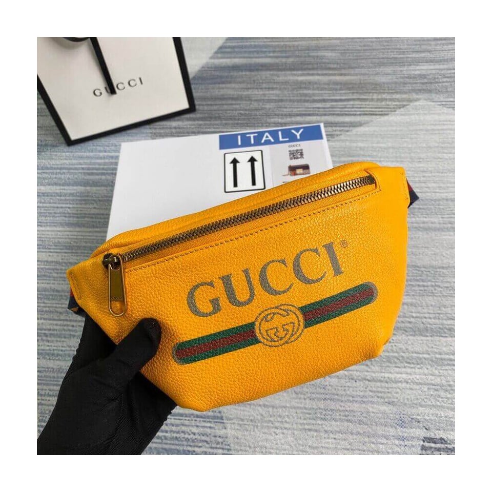 Gucci Print Small Belt Bag Waist Body Yellow view 2