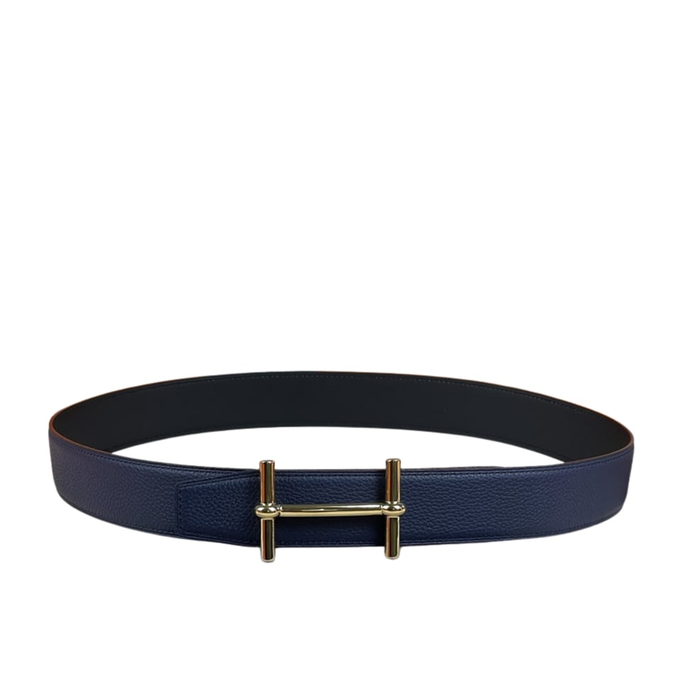 Hermes Like Auth Branded Navy 32mm Belt For Men