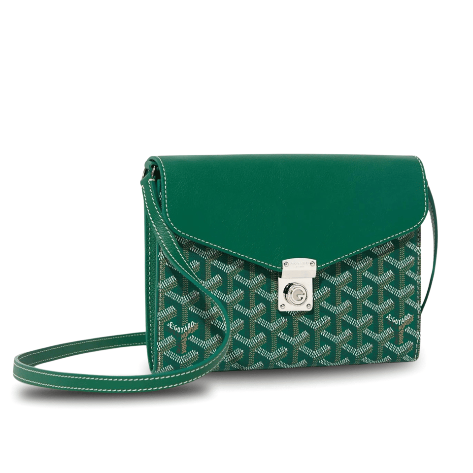 Goyard Chypre Wallet-Pouch 21 Cm Green Goyardine Canvas And Calfskin view 2