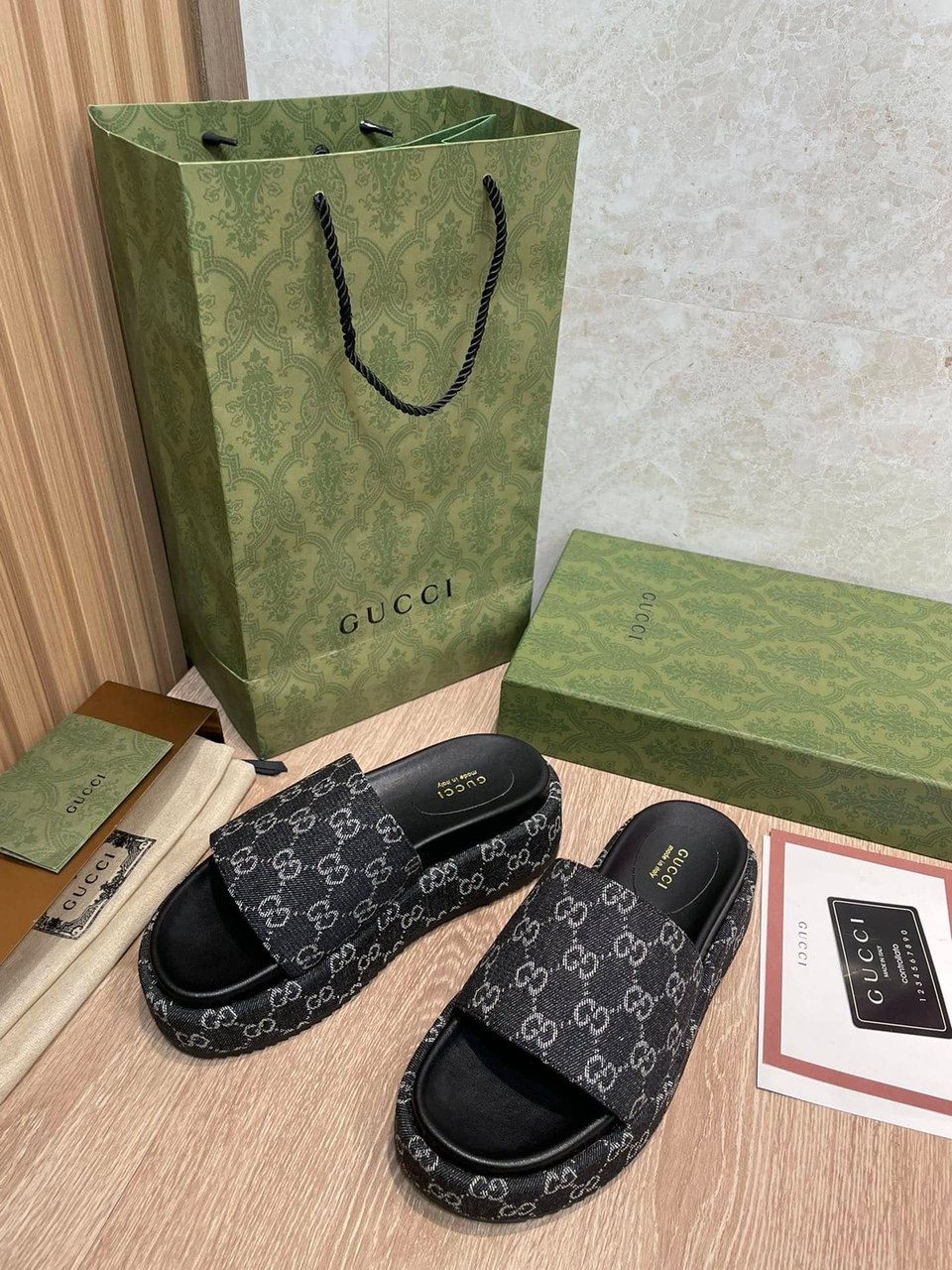 Gucci Women?S Platform Slide Sandal Black 623212 view 6