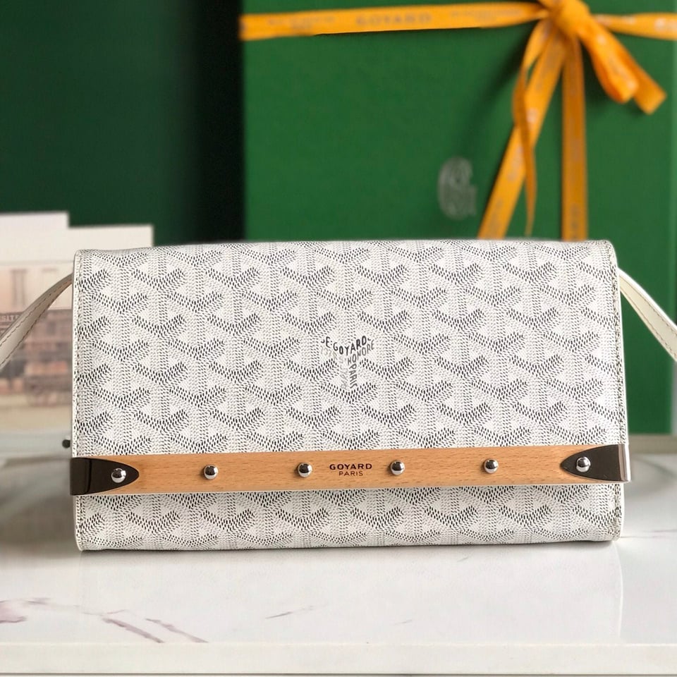 Goyard Monte-Carlo Pm Clutch 25 Cm White Goyardine Canvas view 2