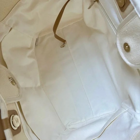 Chanel Deauville Shopping Small Tote 35Cm Mixed Fabric Calfskin White view 9