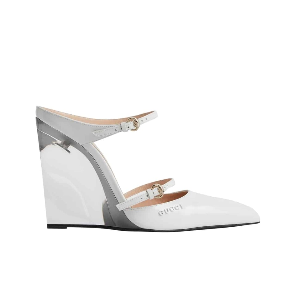 Gucci Women’S Wedge Mule White 827856 Clg00 9014 view 2