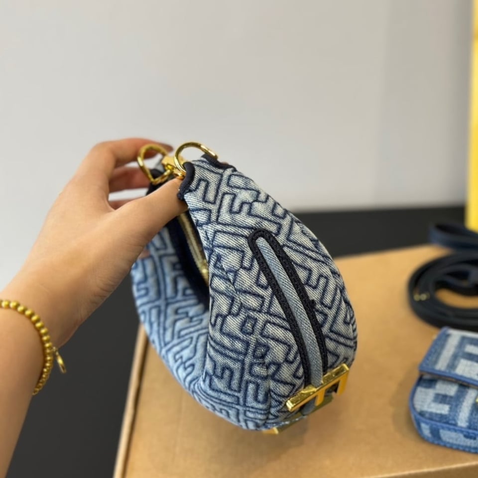 Fendi Nano Fendigraphy Blue Denim 16Cm view 5