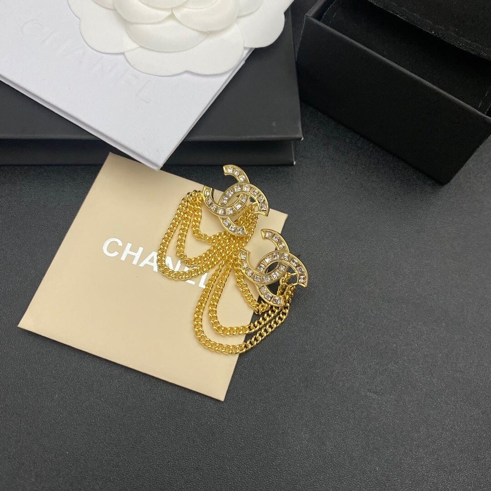 Chanel Cc Gold Earrings view 4
