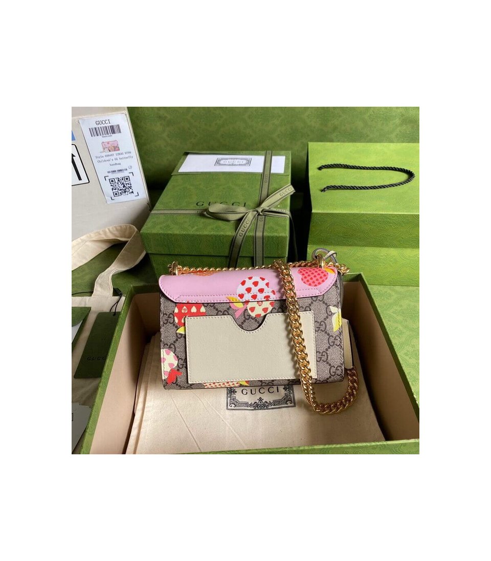 Gucci Padlock Heart Apple Pattern Small Shoulder Bag Pink view 8