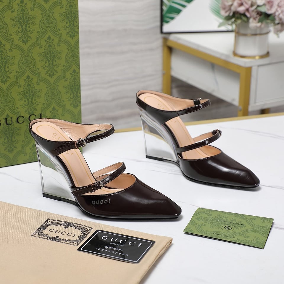 Gucci Women’S Wedge Mule Black 827856 Clg00 1000 view 5