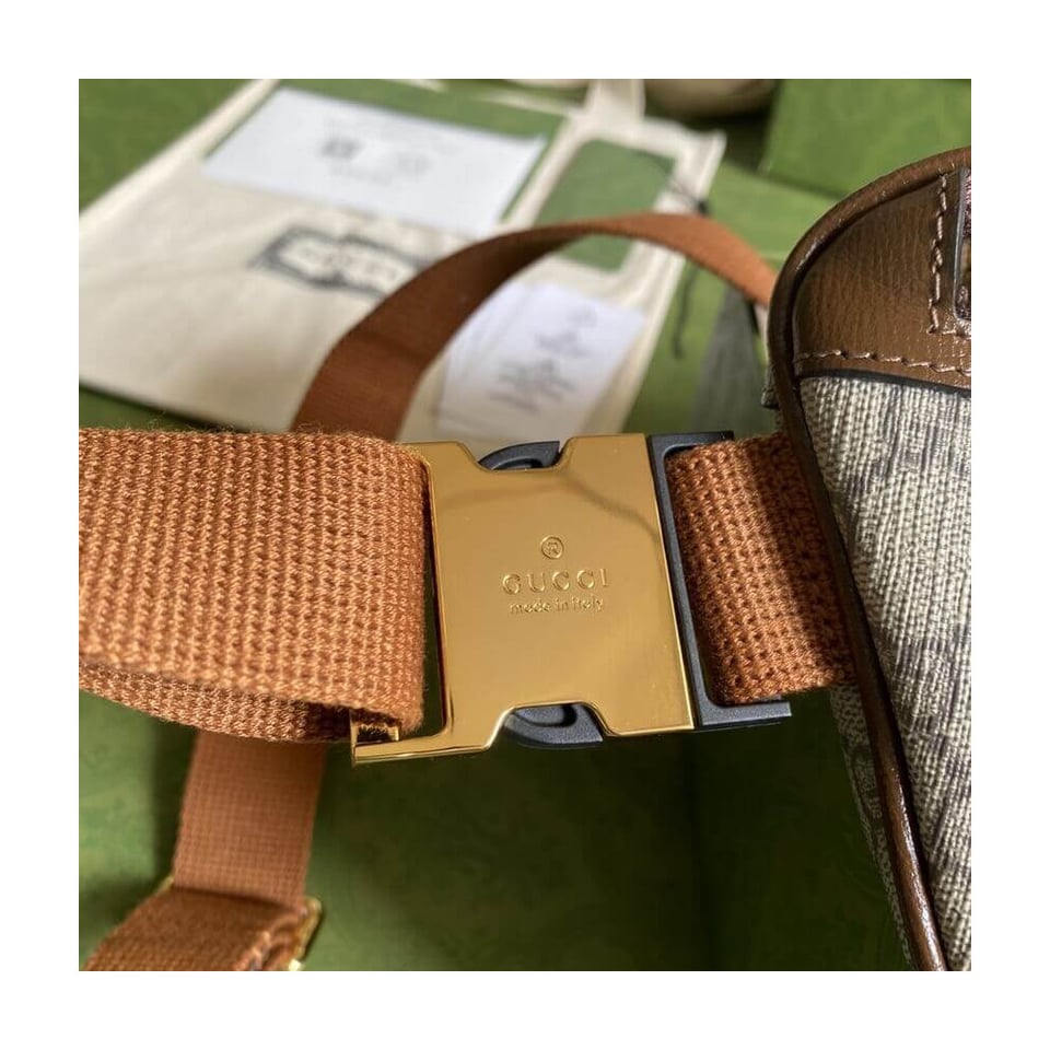 Gucci Belt Bag with Interlocking G in Brown GG Supreme view 10