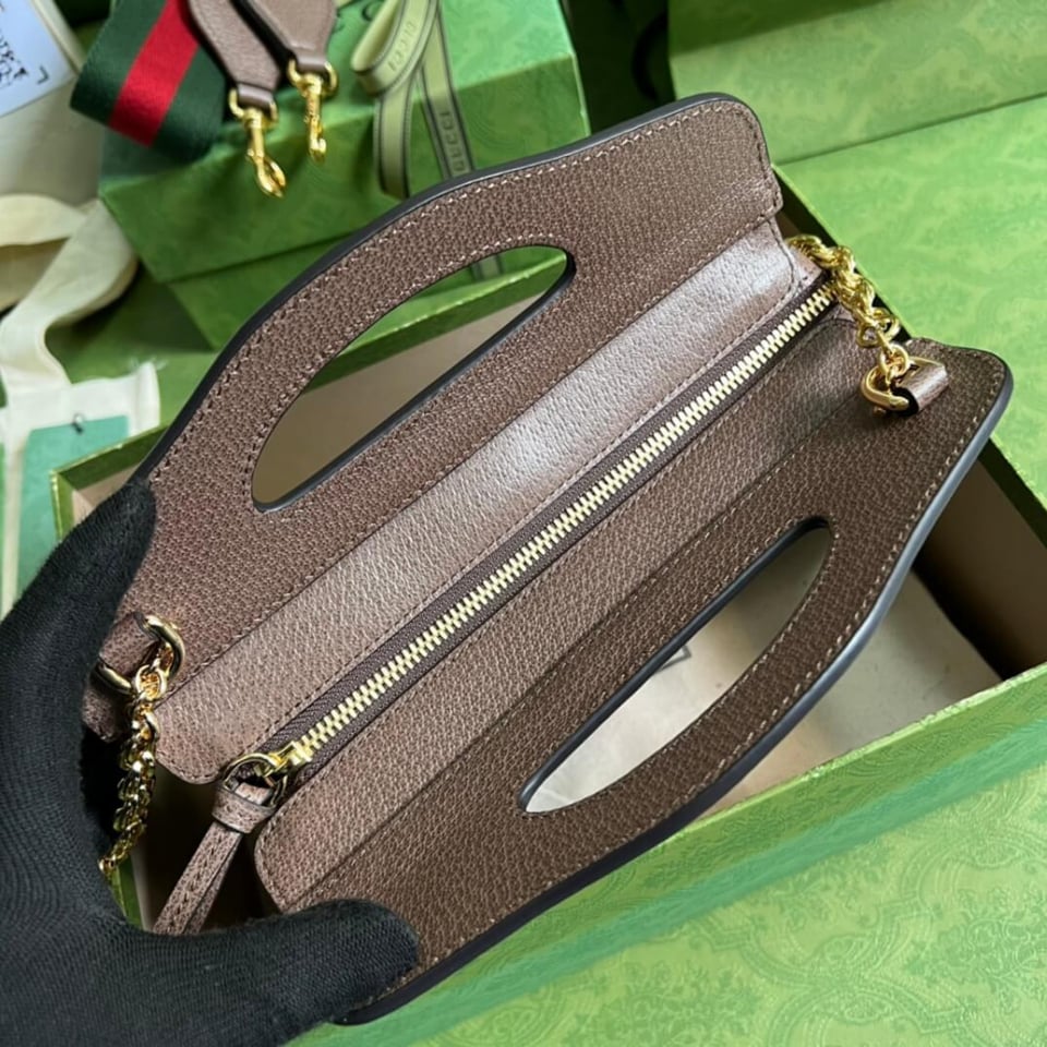 Gucci Ophidia Small Tote With Web Brown view 10
