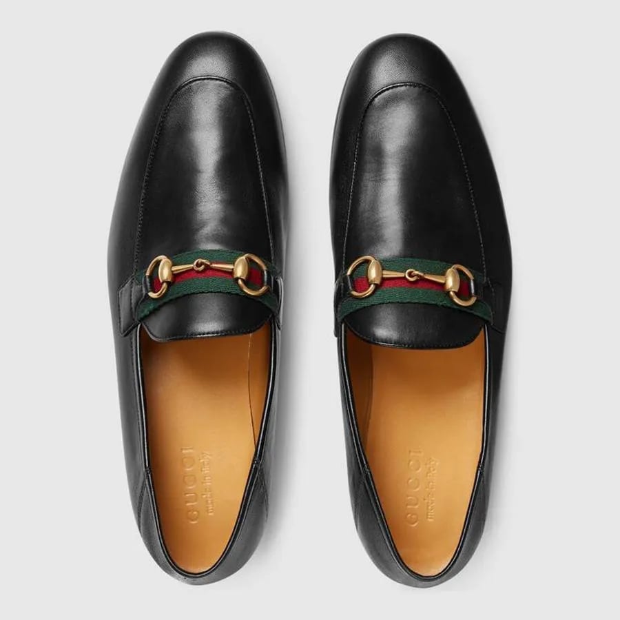Gucci GG Horsebit Logo Loafer Shoes Black For Men view 5