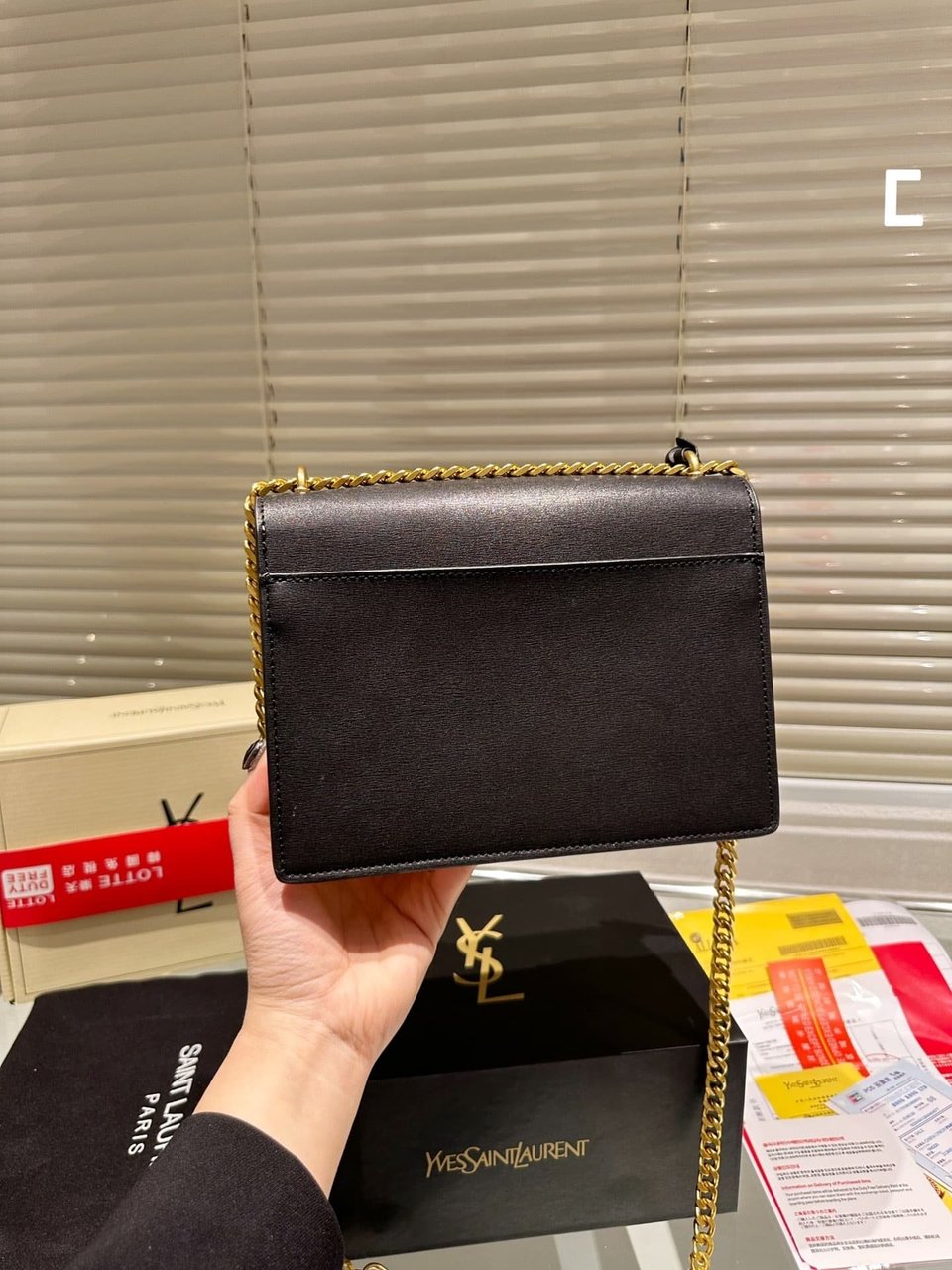 Saint Laurent Sunset Medium Chain Bag In Smooth Leather view 4