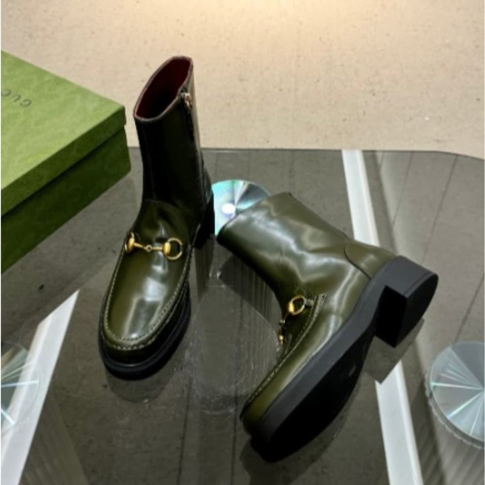 Gucci Women’S Horsebit Boot Dark Green view 5