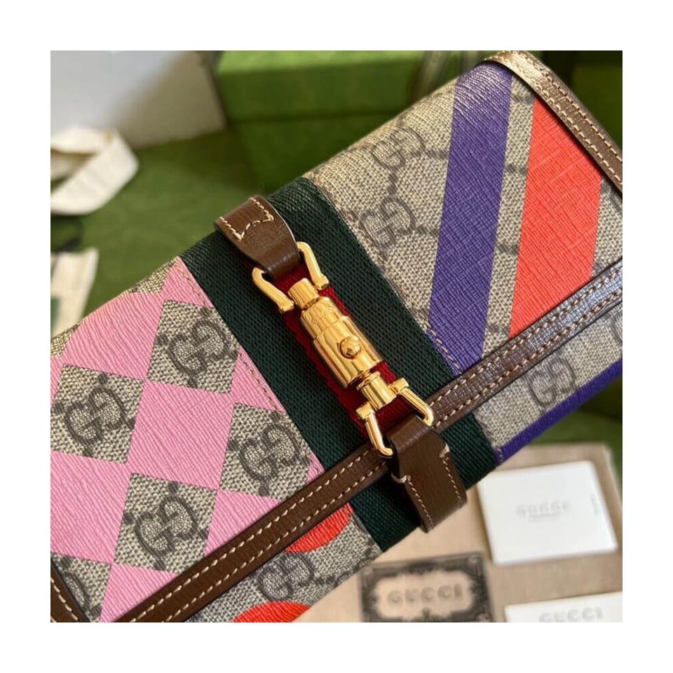 Gucci Jackie 1961 Chain Wallet With Geometric Print 19cm view 7