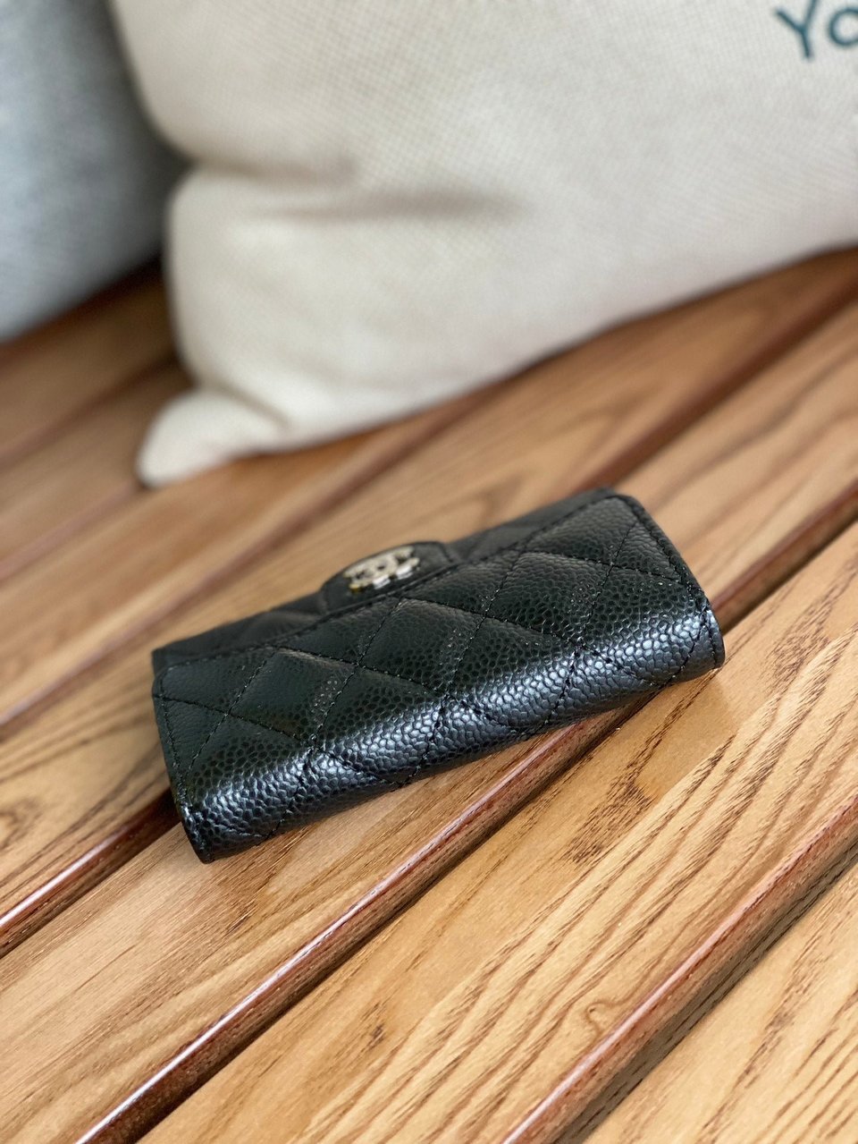 Chanel Small Wallet 11Cm Black Caviar Silver Hardware view 5