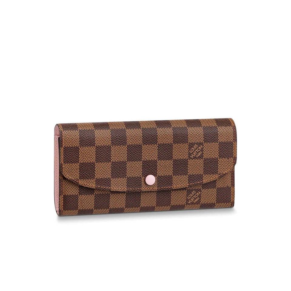 Louis Vuitton Damier Ebene Emilie Wallet Pink