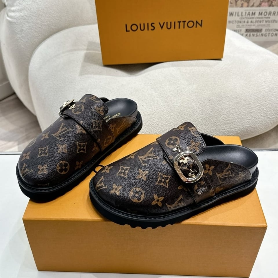 Louis Vuitton Cosy Flat Comfort Clog Cacao Brown view 4