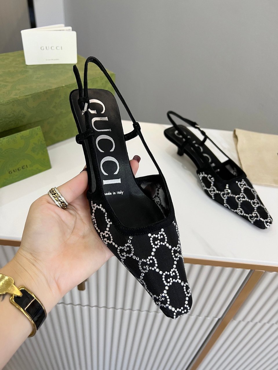 Gucci Women?S Slingback Pump Black ?675829 F13A0 1000 view 9