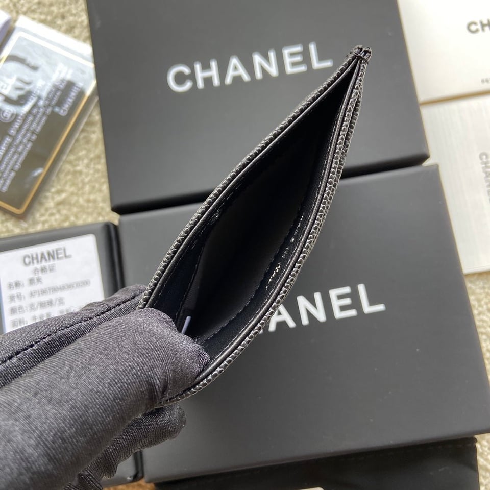 Chanel Card Holder 11Cm Black Caviar Black Hardware view 8