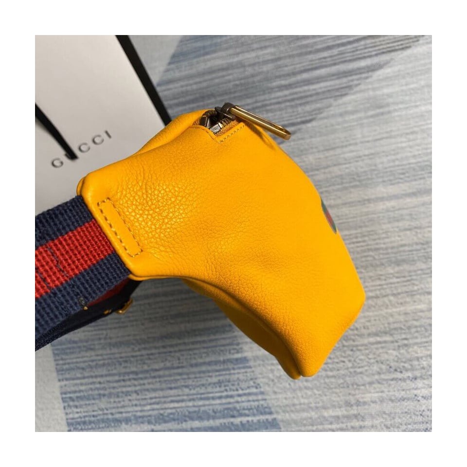 Gucci Print Leather Belt Bag Yellow view 5