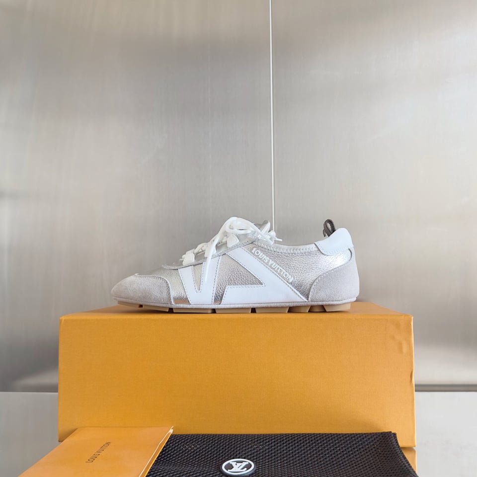 Louis Vuitton Sneakerina Silver White – Women’s Slim Sneakers view 6