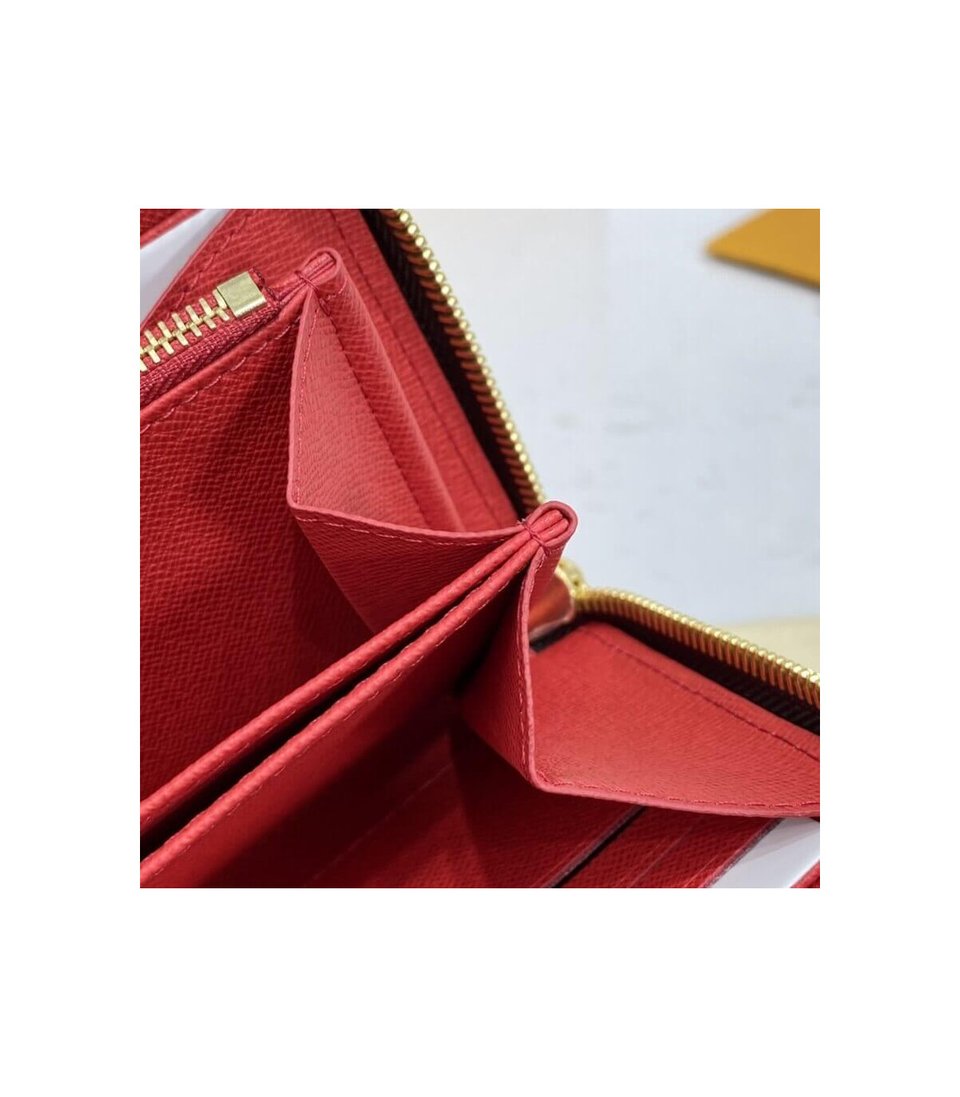 Louis Vuitton Monogram Zippy Wallet Red view 10